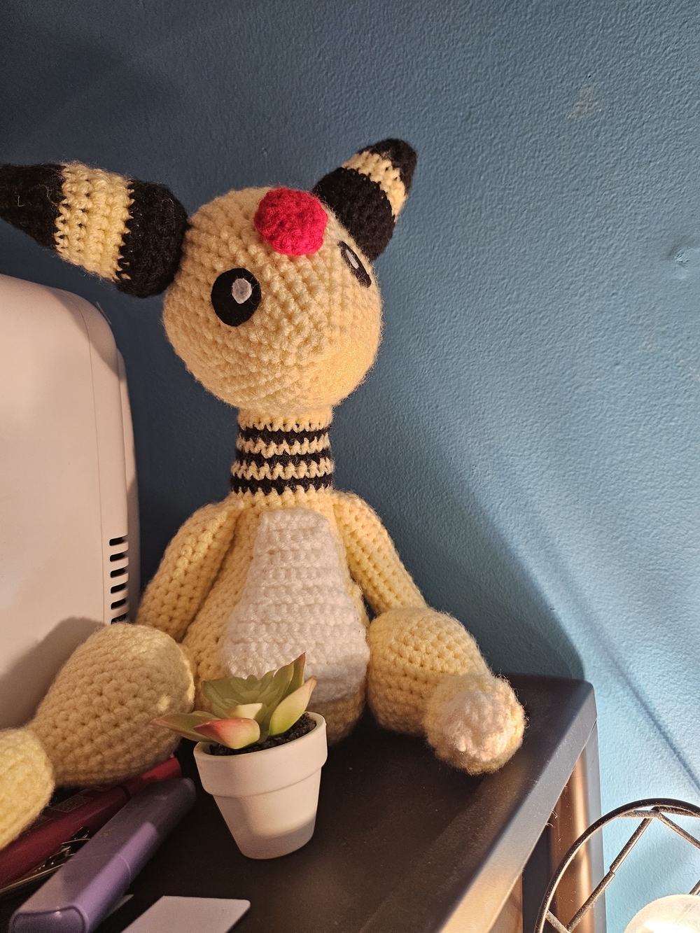Handmade Yellow Crochet Plush Sheep